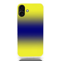 Electric Yellow To Navy Blue Bilinear Gradient Iphone 16 Plus Tpu Uv Print Case