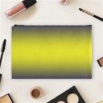 Navy Blue To Electric Yellow Bilinear Gradient Cosmetic Bag (Large) Front