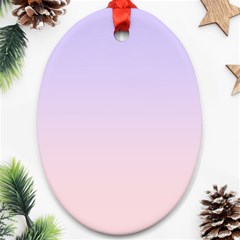 Pale Violet To Pale Pink Linear Gradient Oval Ornament (two Sides)