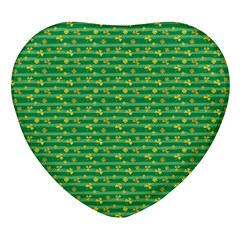 Golden Leaves Heart Glass Fridge Magnet (4 Pack)