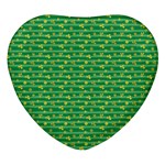 Golden Leaves Heart Glass Fridge Magnet (4 pack) Front