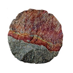 Red And Gray Rock Texture Print Standard 15  Premium Flano Round Cushions
