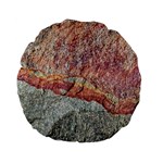 Red And Gray Rock Texture Print Standard 15  Premium Flano Round Cushions Back