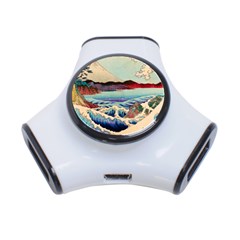 Wave Japanese Mount Fuji Ocean 3-port Usb Hub
