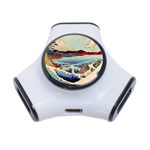 Wave Japanese Mount Fuji Ocean 3-Port USB Hub Front