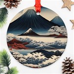 Hokusai Moutains Japan Round Ornament (Two Sides) Back