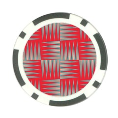 Zigzag Pattern Chevron Red Poker Chip Card Guard (10 Pack)