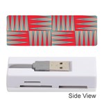 Zigzag Pattern Chevron Red Memory Card Reader (Stick) Front
