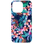 Hawaiian Flowers Hawaii iPhone 15 Pro Max Black UV Print PC Hardshell Case Front