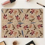 Leaves Pattern Teal Seamless Fall Cosmetic Bag (XXL) Back