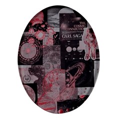 Aesthetic , Aesthetic, Dark Oval Glass Fridge Magnet (4 Pack)