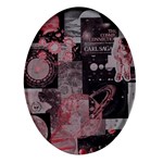 Aesthetic , Aesthetic, Dark Oval Glass Fridge Magnet (4 pack) Front