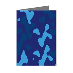 Blue Camouflage Pattern Mini Greeting Card