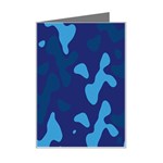Blue Camouflage Pattern Mini Greeting Card Left