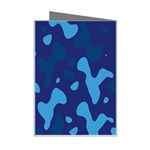 Blue Camouflage Pattern Mini Greeting Card Right