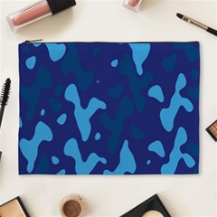 Blue Camouflage Pattern Cosmetic Bag (xl)
