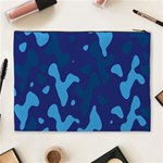 Blue Camouflage Pattern Cosmetic Bag (XL) Back