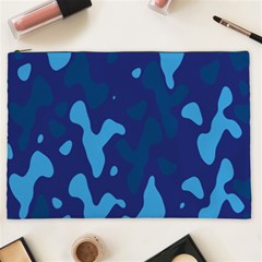 Blue Camouflage Pattern Cosmetic Bag (xxl)
