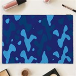 Blue Camouflage Pattern Cosmetic Bag (XXL) Back