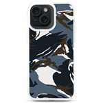 Blue Winter Camouflage, Military Camouflage iPhone 15 Plus TPU UV Print Case Front