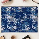 Blue, Camouflage, Cool, Navy, New, Pattern Cosmetic Bag (XXXL) Back