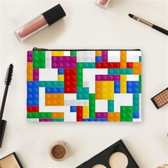 Colorful Bricks, Bricks, Colorful Cosmetic Bag (medium)
