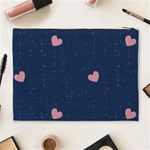 Corazones, Blue, Pattern Cosmetic Bag (XL) Back