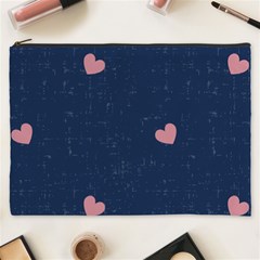 Corazones, Blue, Pattern Cosmetic Bag (xxxl)