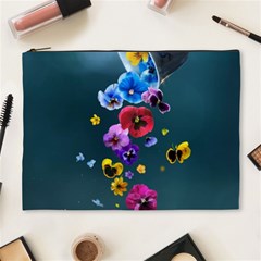 Falling Flowers, Art, Coffee Cup Cosmetic Bag (xl)