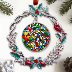 Falling Lego Bricks, Desenho, Fall, Games Metal X mas Wreath Holly Leaf Ornament