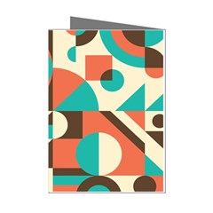 Retro Colorful Background, Retro Abstraction Mini Greeting Cards (pkg Of 8)