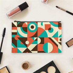 Retro Colorful Background, Retro Abstraction Cosmetic Bag (medium)