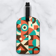 Retro Colorful Background, Retro Abstraction Nappa Leather Luggage Tag Rectangle