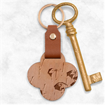Umbrella, Colorful, Positive, Sky, Rainbow Engraved Wood Key Chain Front