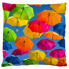 Umbrella, Colorful, Positive, Sky, Rainbow 16  Baby Flannel Cushion Case (two Sides)