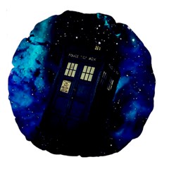 Tardis Doctor Who Space Galaxy Large 18  Premium Round Cushions
