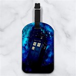 Tardis Doctor Who Space Galaxy Nappa Leather Luggage Tag Rectangle Front