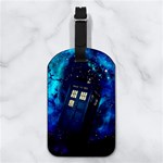 Tardis Doctor Who Space Galaxy Nappa Leather Luggage Tag Rectangle Back