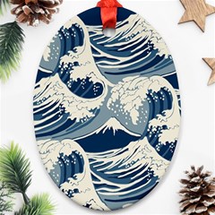 Japanese Wave Pattern Ornament (oval)