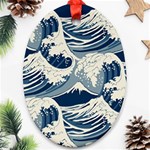 Japanese Wave Pattern Ornament (Oval) Front