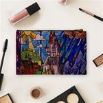 Castle Building Stained Glass Cosmetic Bag (Medium) Back