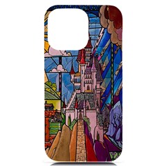 Castle Building Stained Glass Iphone 14 Pro Max Black Uv Print Pc Hardshell Case