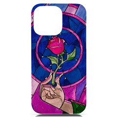 Enchanted Rose Stained Glass Iphone 14 Pro Max Black Uv Print Pc Hardshell Case