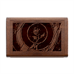 Enchanted Rose Stained Glass Wood Oval USB Flash Drive Box