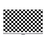 Pattern Checkered Squares Black White Pattern Business Card Holder Front