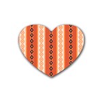 Geometrical Geometric Pattern Rubber Coaster (Heart) Front