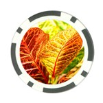 Leaves Plant Pattern Croton Nature Poker Chip Card Guard Back