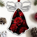 Red Roses Metal Loving Angel Silver  Front