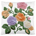 Embroidery Roses Floral Design Large Cushion Case (Two Sides) Back