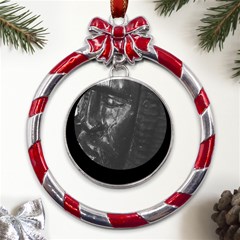 Bob Marley Metal Red Ribbon Round Ornament